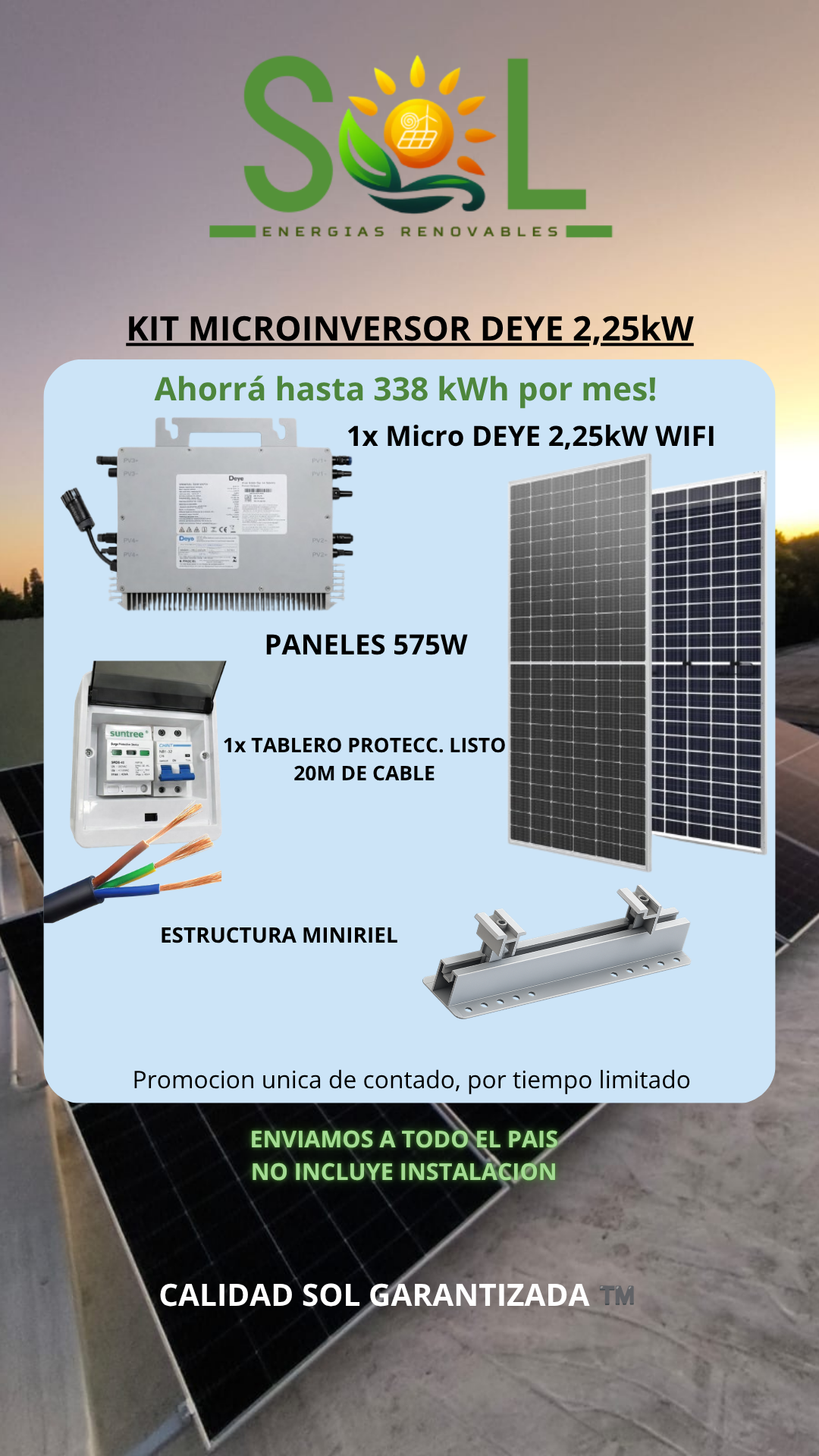 KIT MICROINVERSOR DEYE CON 4 PANELES